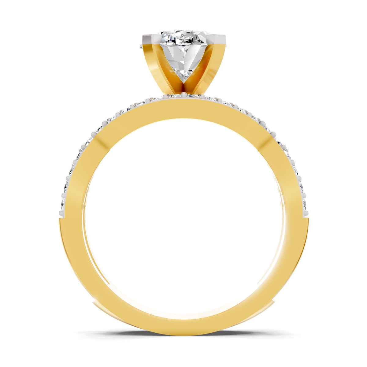 Allegretta Intersecting Oval Lab Grown Diamond Ring