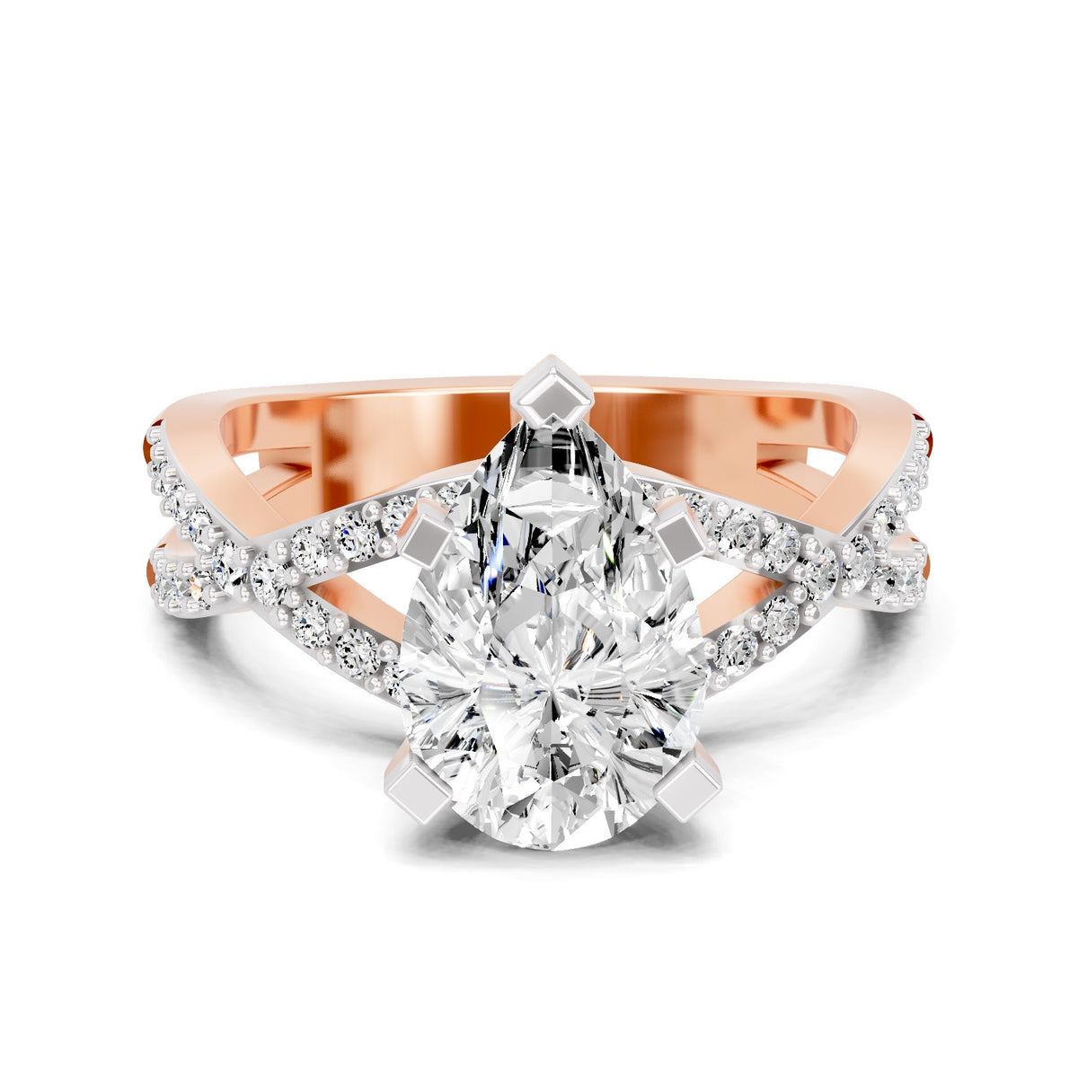 Aureliana Intersecting Pear Lab Grown Diamond Ring