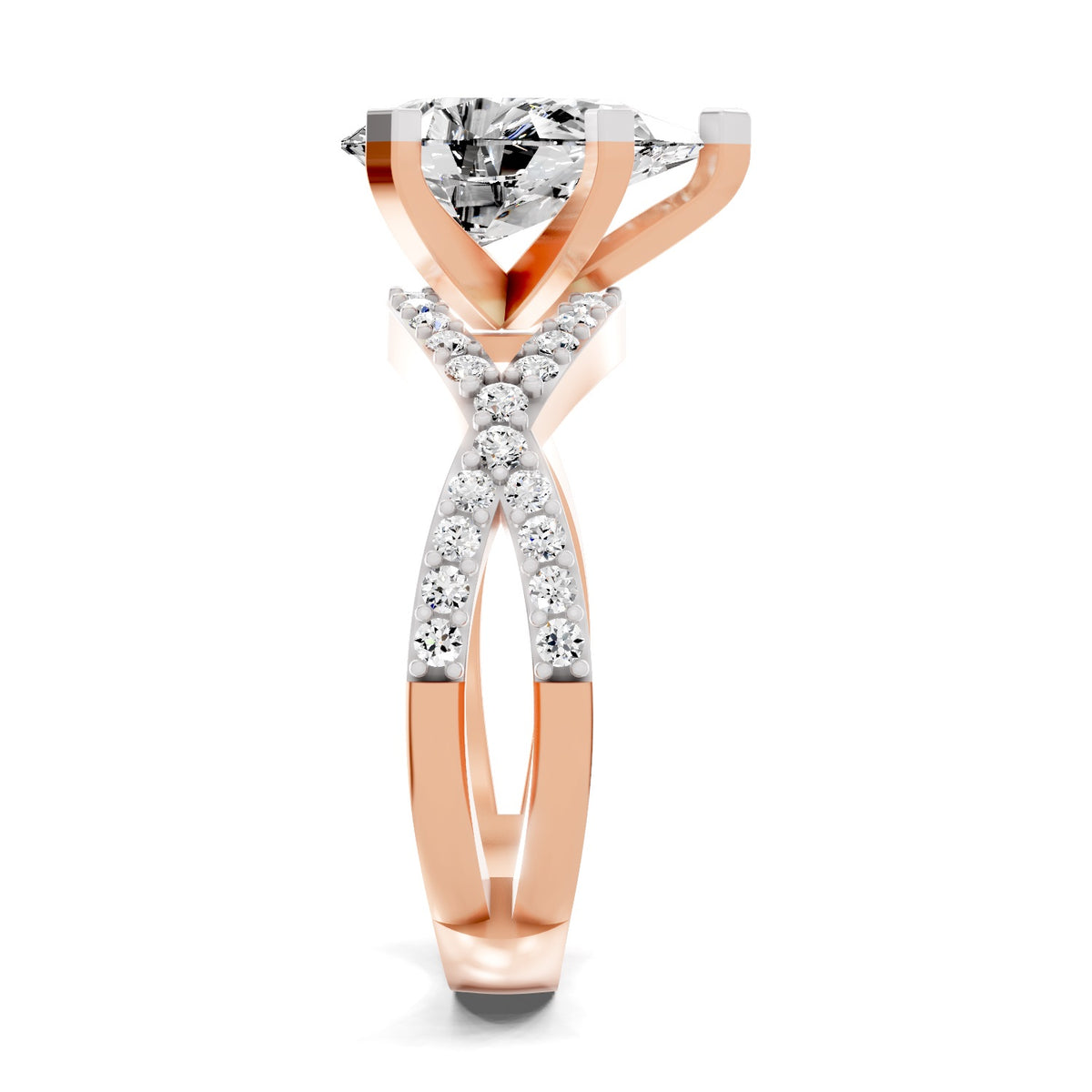 Aureliana Intersecting Pear Lab Grown Diamond Ring