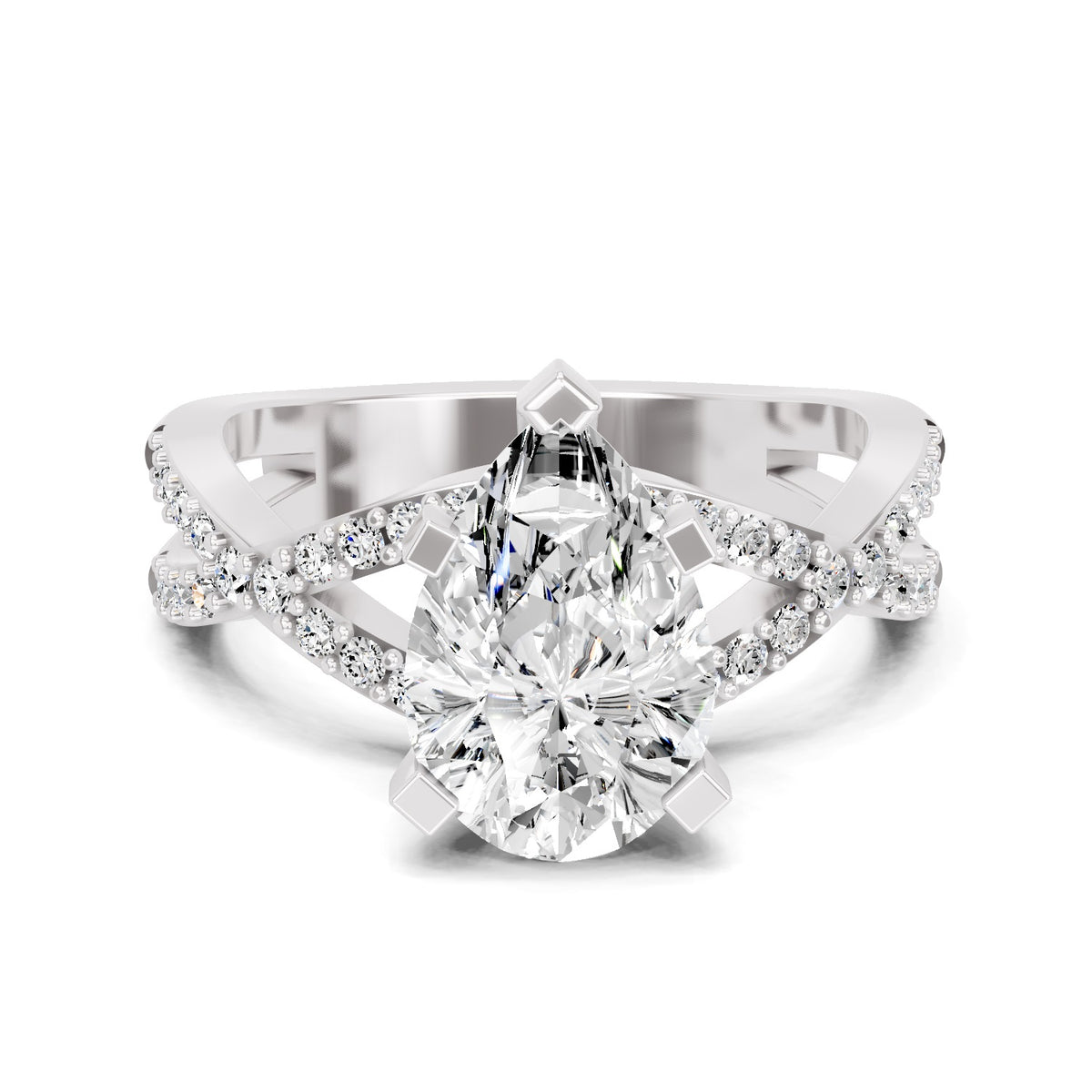 Aureliana Intersecting Pear Lab Grown Diamond Ring