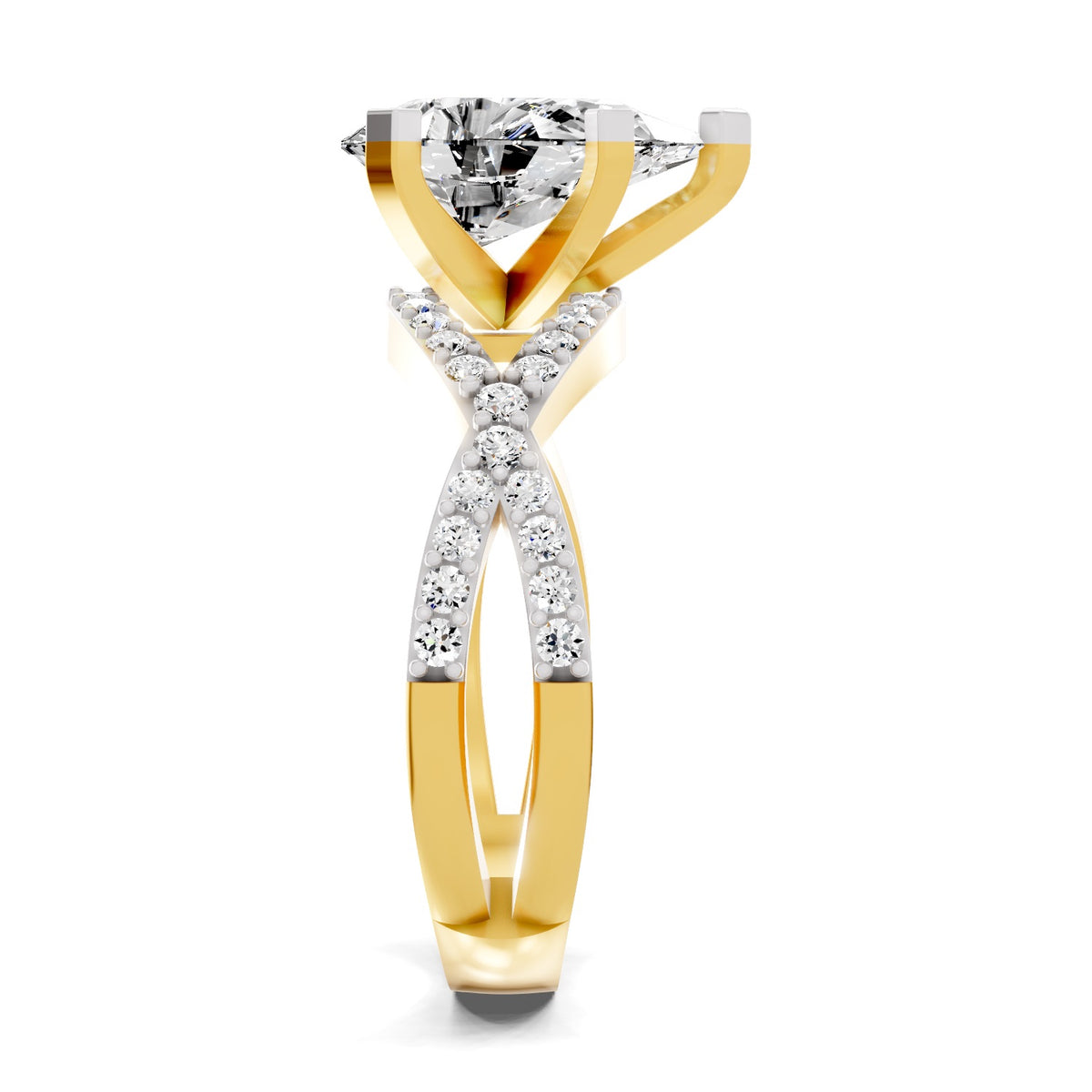 Aureliana Intersecting Pear Lab Grown Diamond Ring