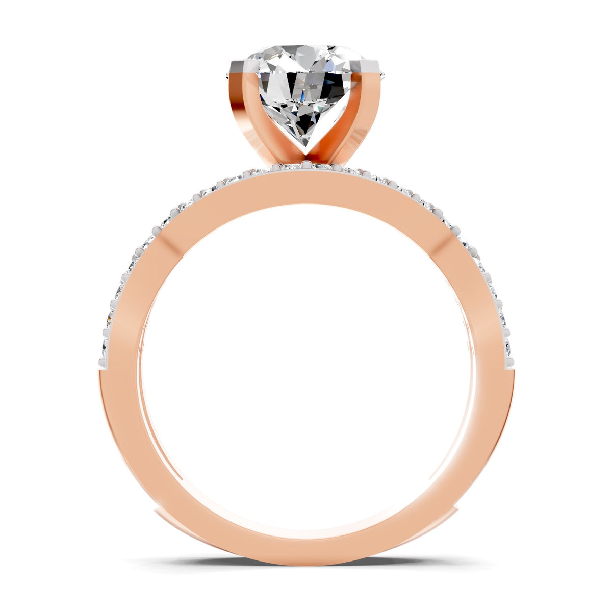 Adalina Intersecting Round Lab Grown Diamond Ring