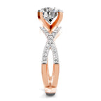 Adalina Intersecting Round Lab Grown Diamond Ring