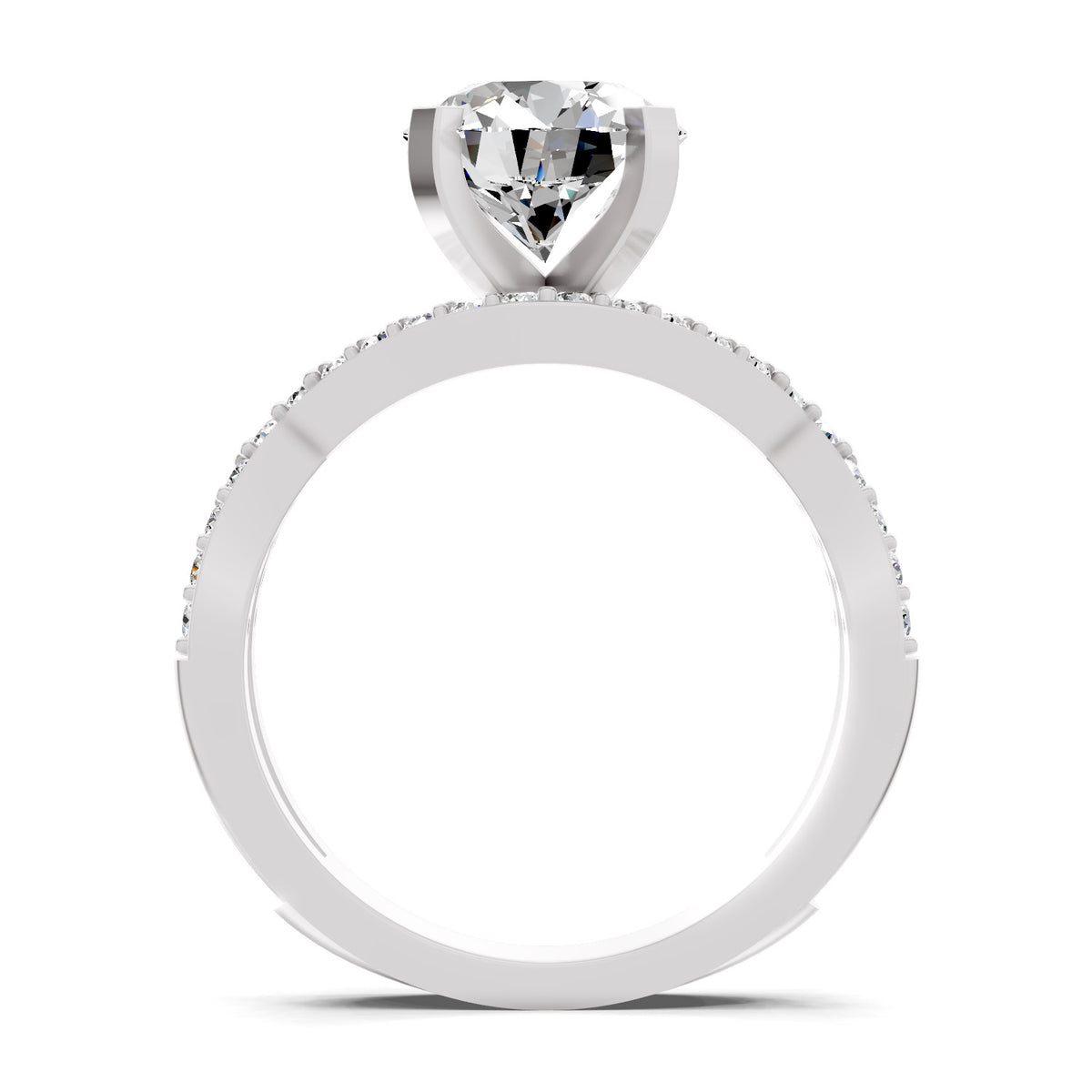 Adalina Intersecting Round Lab Grown Diamond Ring