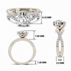 Adalina Intersecting Round Lab Grown Diamond Ring