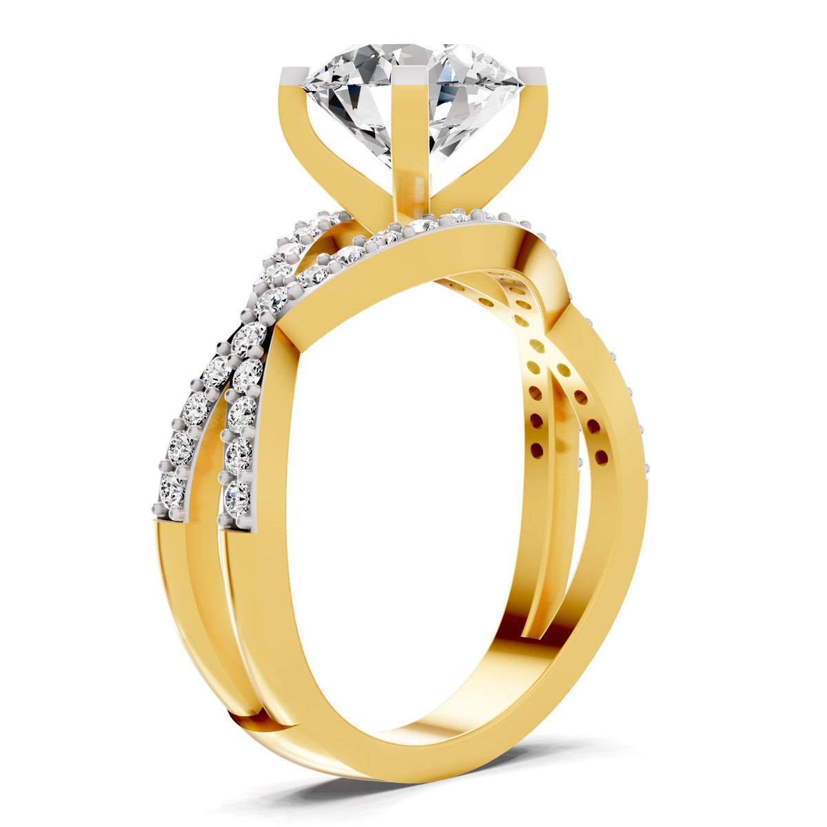 Adalina Intersecting Round Lab Grown Diamond Ring