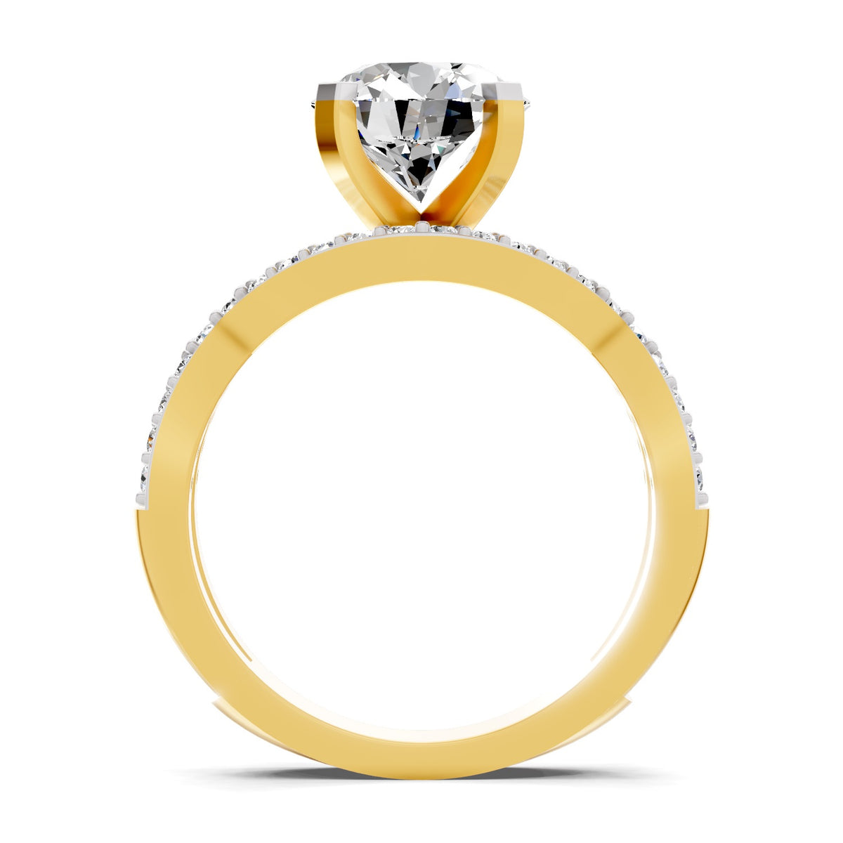 Adalina Intersecting Round Lab Grown Diamond Ring
