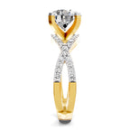 Adalina Intersecting Round Lab Grown Diamond Ring
