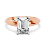 Donata Ridged Emerald Lab Grown Diamond Ring