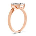 Donata Ridged Emerald Lab Grown Diamond Ring
