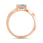 Donata Ridged Emerald Lab Grown Diamond Ring
