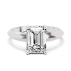 Donata Ridged Emerald Lab Grown Diamond Ring