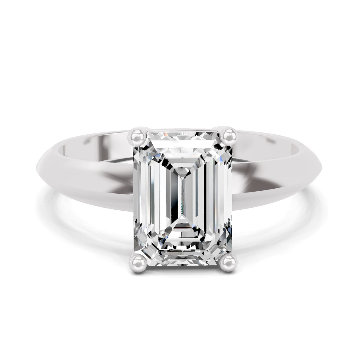 Donata Ridged Emerald Lab Grown Diamond Ring