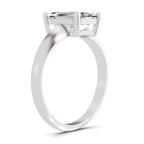 Donata Ridged Emerald Lab Grown Diamond Ring