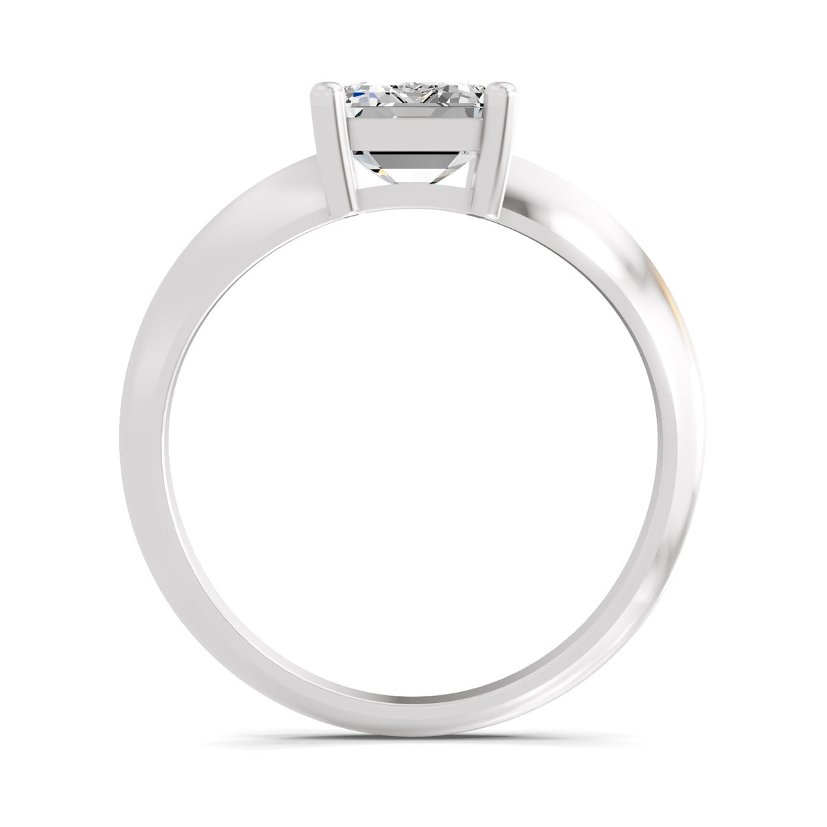 Donata Ridged Emerald Lab Grown Diamond Ring