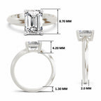 Donata Ridged Emerald Lab Grown Diamond Ring