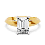 Donata Ridged Emerald Lab Grown Diamond Ring