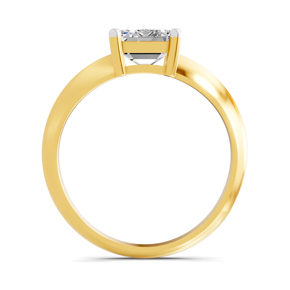 Donata Ridged Emerald Lab Grown Diamond Ring