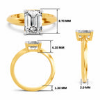 Donata Ridged Emerald Lab Grown Diamond Ring