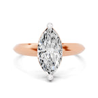 Eldarosa Ridged Marquise Lab Grown Diamond Ring