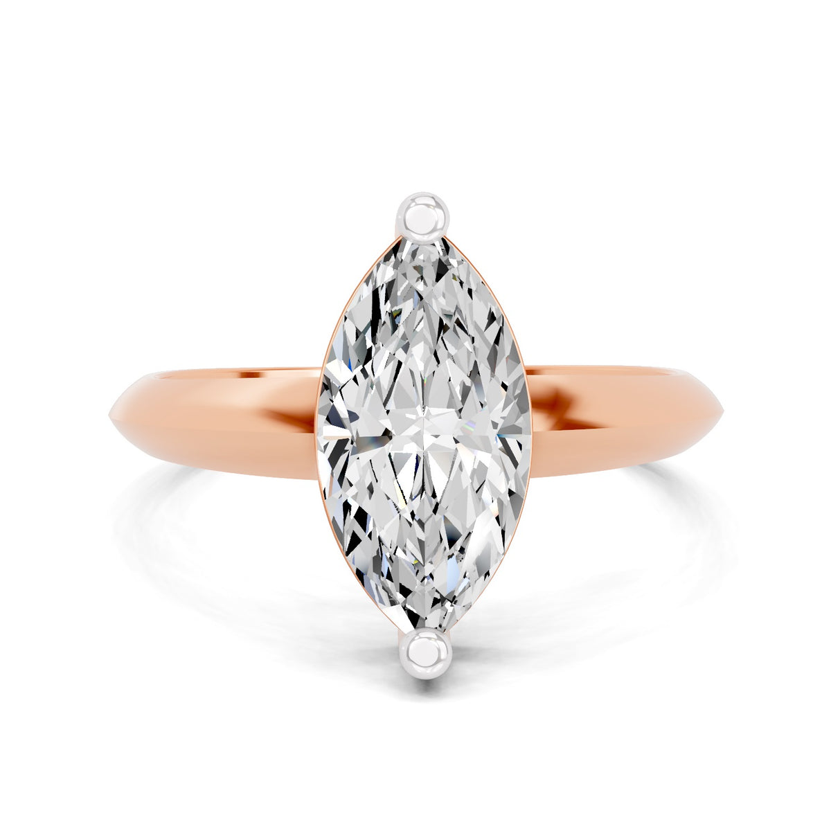Eldarosa Ridged Marquise Lab Grown Diamond Ring