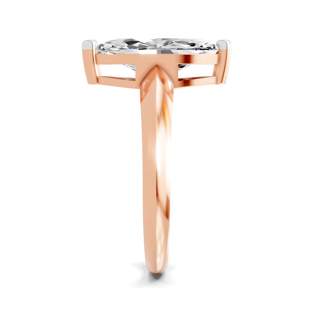 Eldarosa Ridged Marquise Lab Grown Diamond Ring