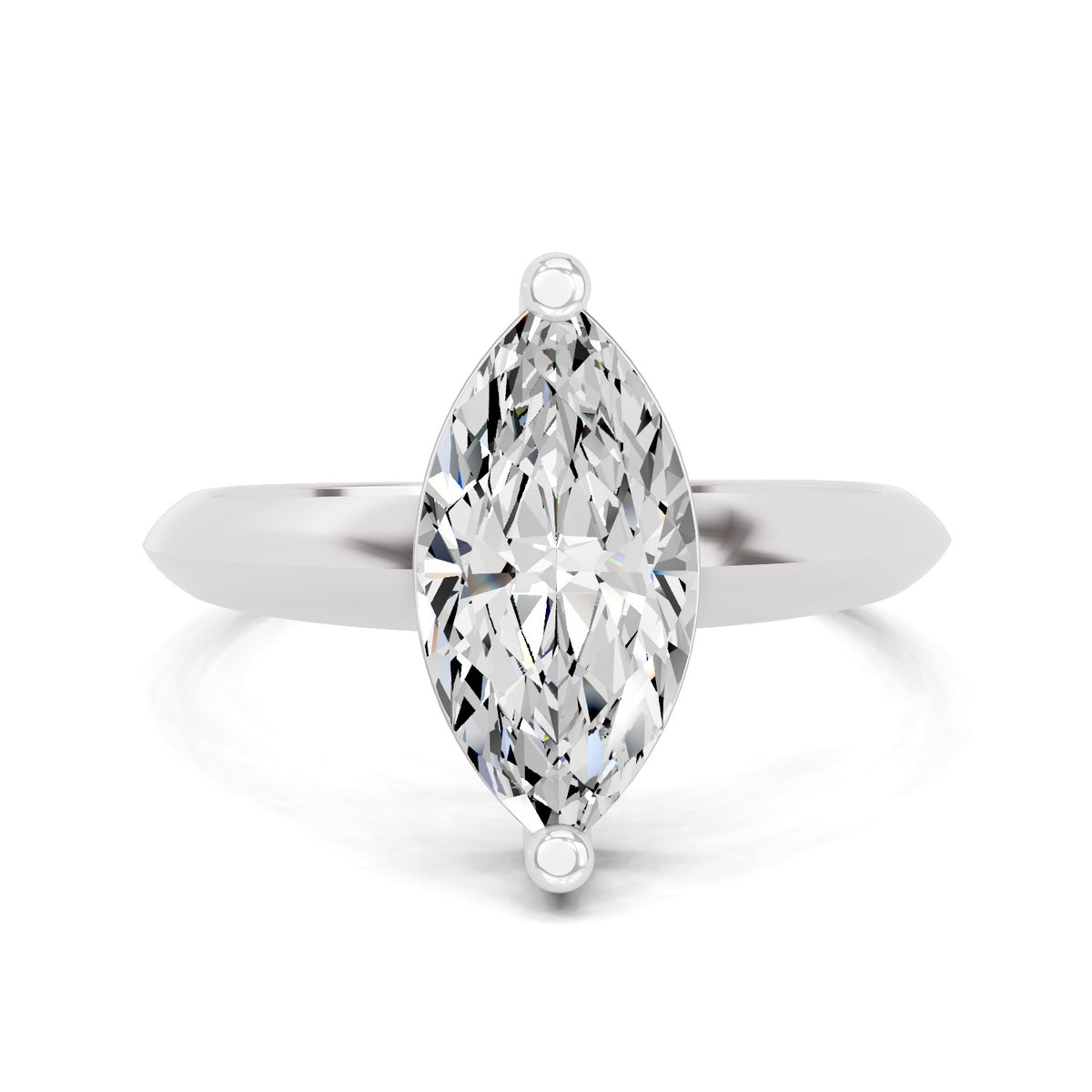 Eldarosa Ridged Marquise Lab Grown Diamond Ring