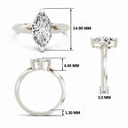 Eldarosa Ridged Marquise Lab Grown Diamond Ring