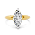 Eldarosa Ridged Marquise Lab Grown Diamond Ring
