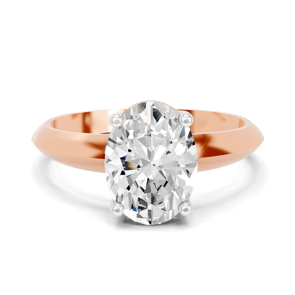 Cipriana Ridged Oval Lab Grown Diamond Ring