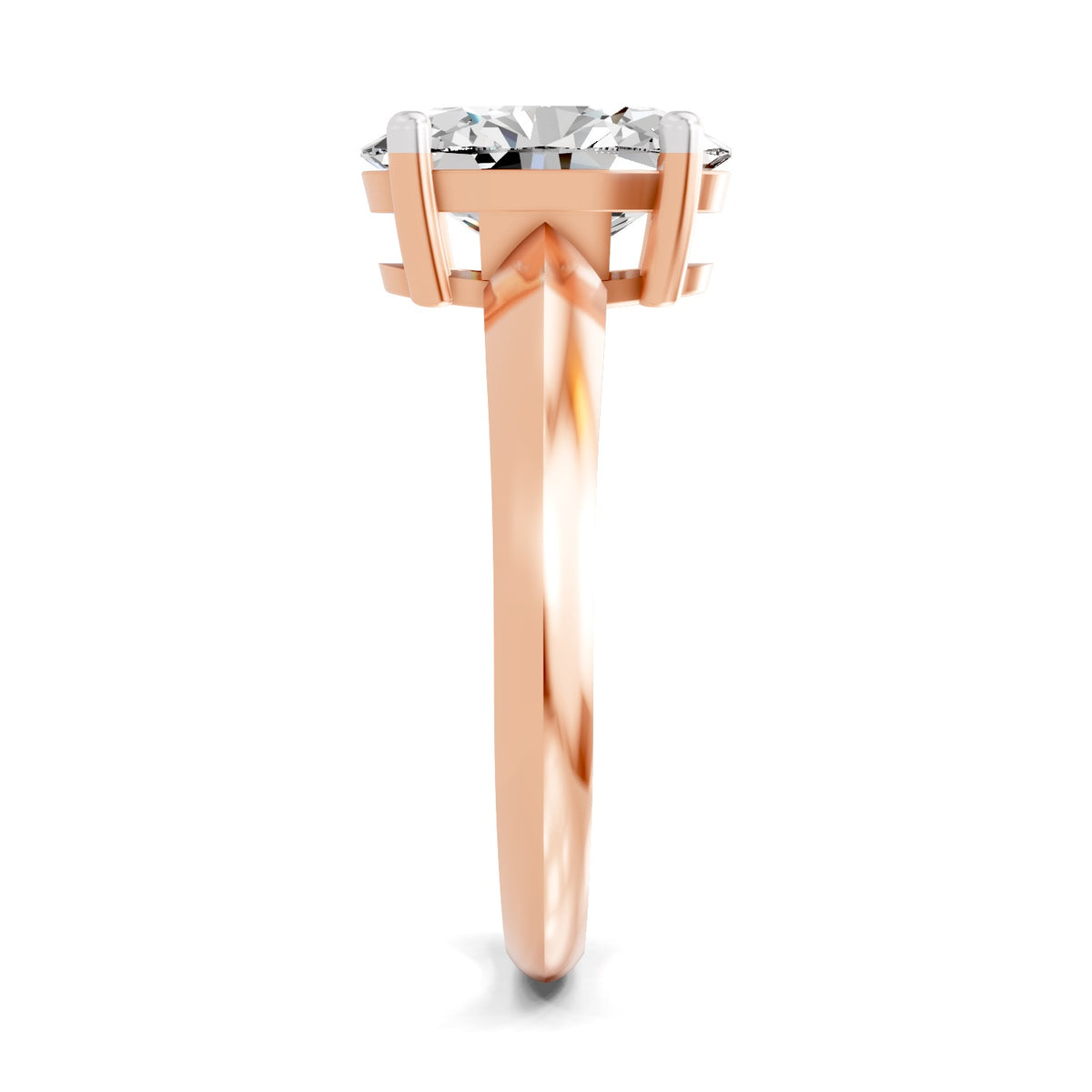 Cipriana Ridged Oval Lab Grown Diamond Ring