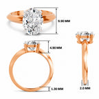 Cipriana Ridged Oval Lab Grown Diamond Ring