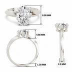 Cipriana Ridged Oval Lab Grown Diamond Ring