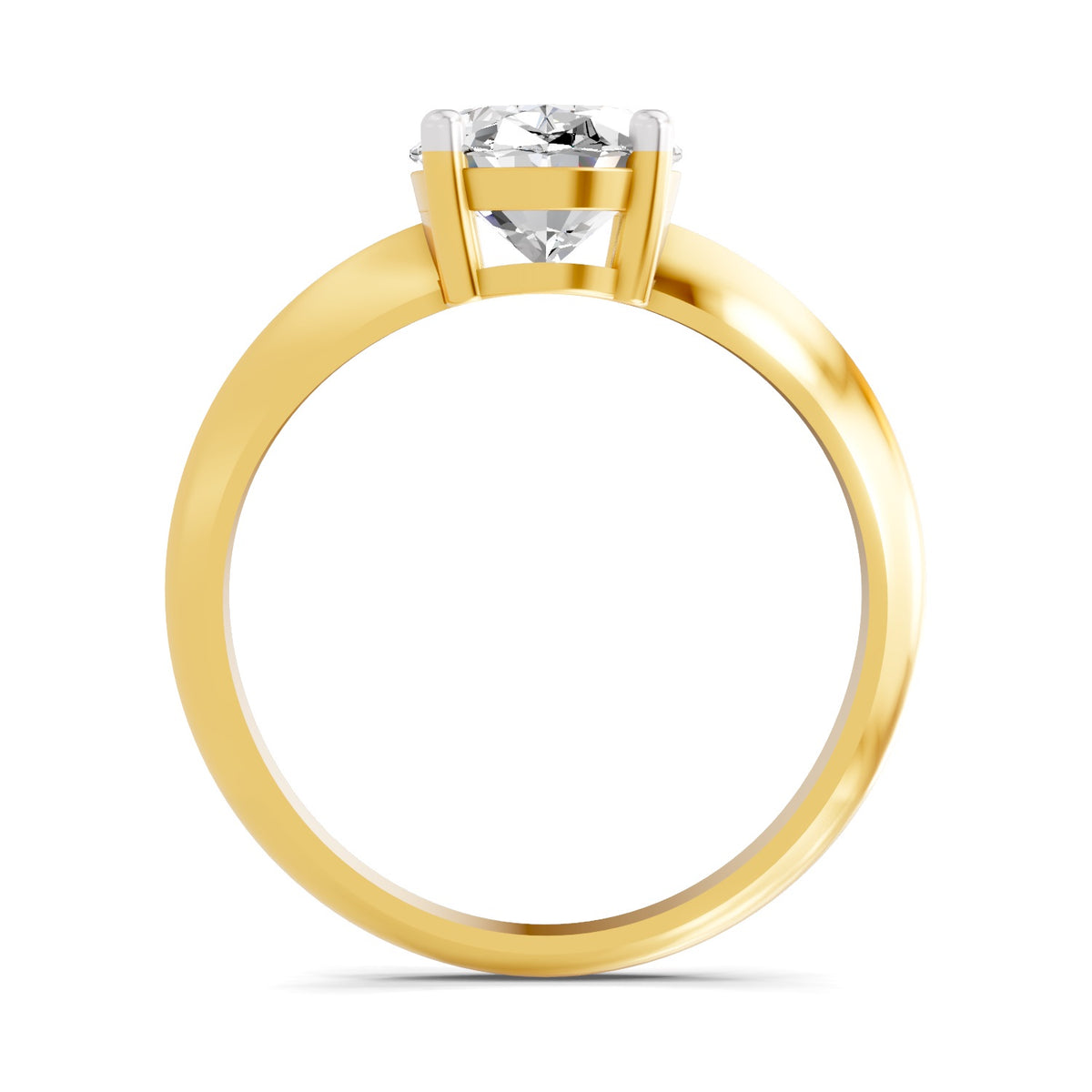 Cipriana Ridged Oval Lab Grown Diamond Ring