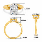 Cipriana Ridged Oval Lab Grown Diamond Ring