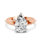 Drusilla Ridged Pear Lab Grown Diamond Ring