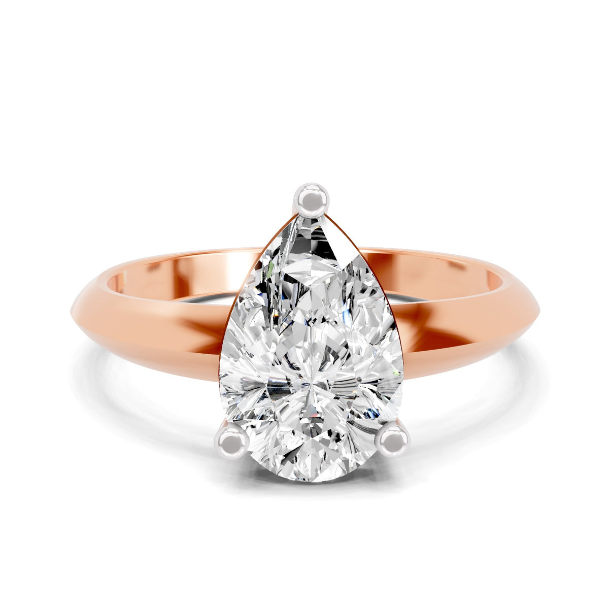Drusilla Ridged Pear Lab Grown Diamond Ring