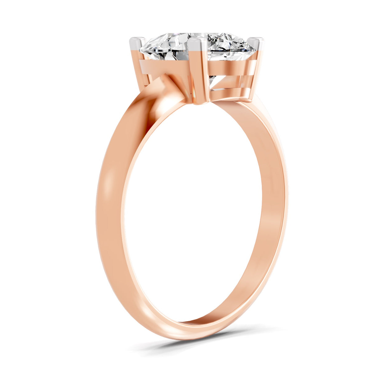 Drusilla Ridged Pear Lab Grown Diamond Ring