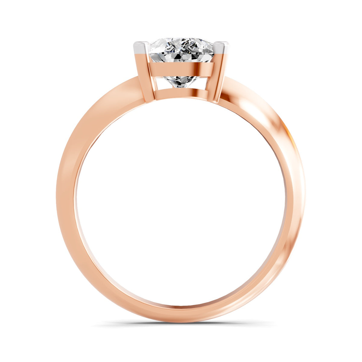 Drusilla Ridged Pear Lab Grown Diamond Ring