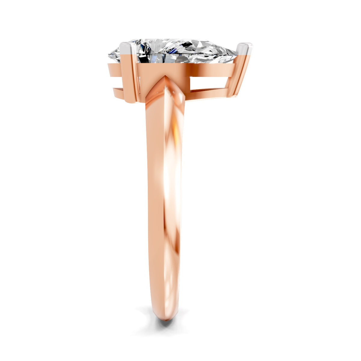 Drusilla Ridged Pear Lab Grown Diamond Ring