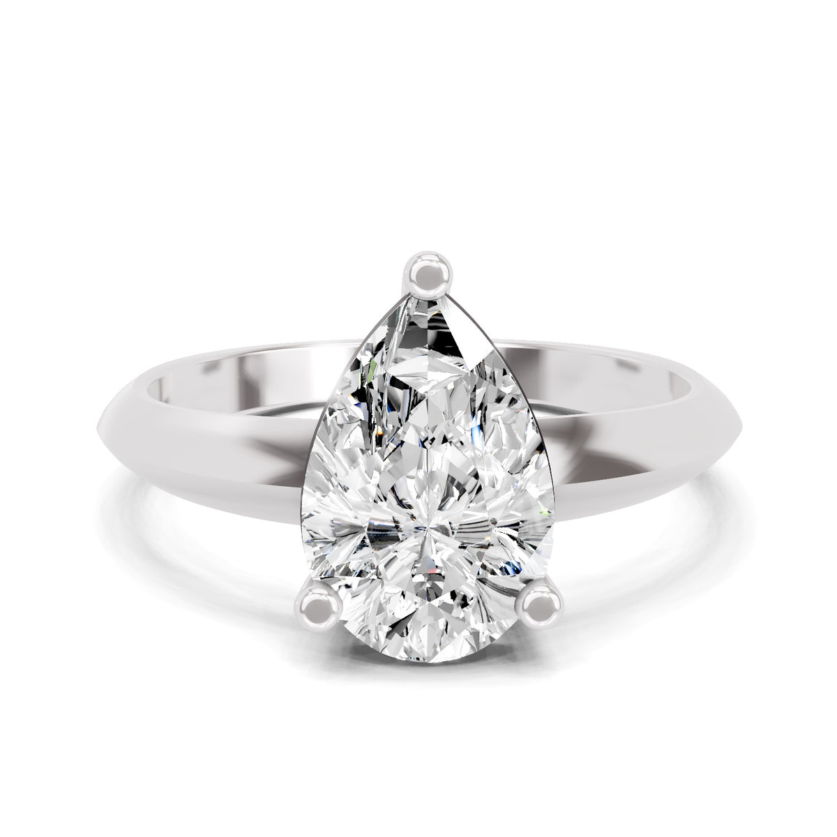 Drusilla Ridged Pear Lab Grown Diamond Ring