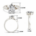 Drusilla Ridged Pear Lab Grown Diamond Ring