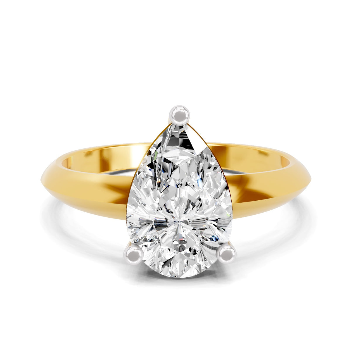 Drusilla Ridged Pear Lab Grown Diamond Ring