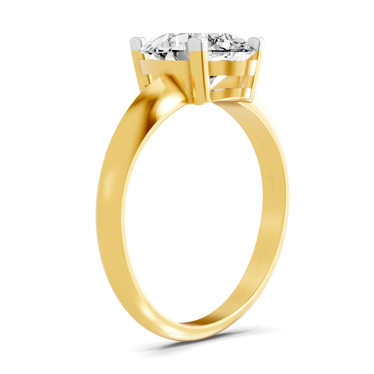 Drusilla Ridged Pear Lab Grown Diamond Ring