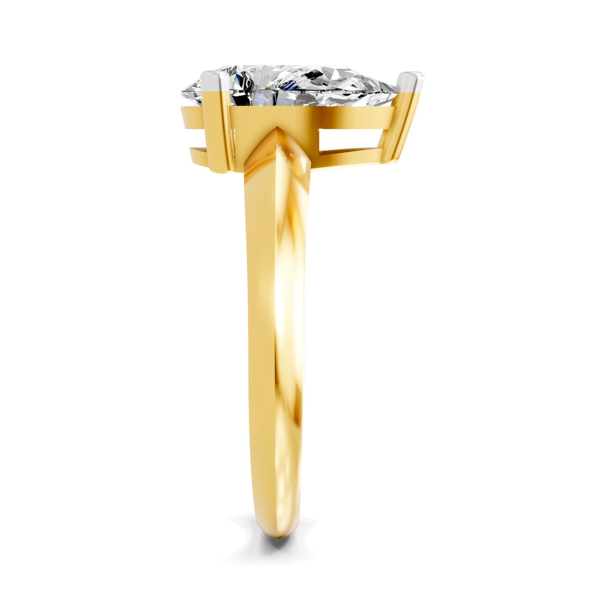 Drusilla Ridged Pear Lab Grown Diamond Ring