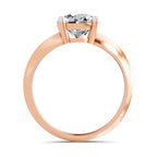 Front view of a rose gold round-cut 2.00 ct diamond solitaire engagement ring