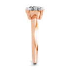 Side view of a rose gold round-cut 2.00 ct diamond solitaire engagement ring