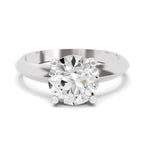 Top view of a white gold round-cut 2.00 ct diamond solitaire engagement ring