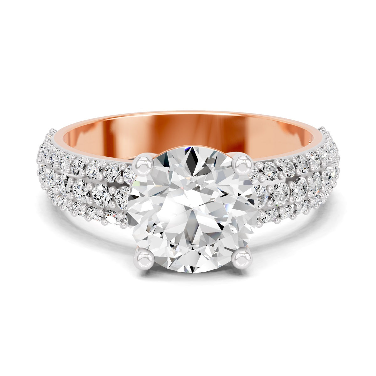 Eligia Accented Round Lab Grown Diamond Ring