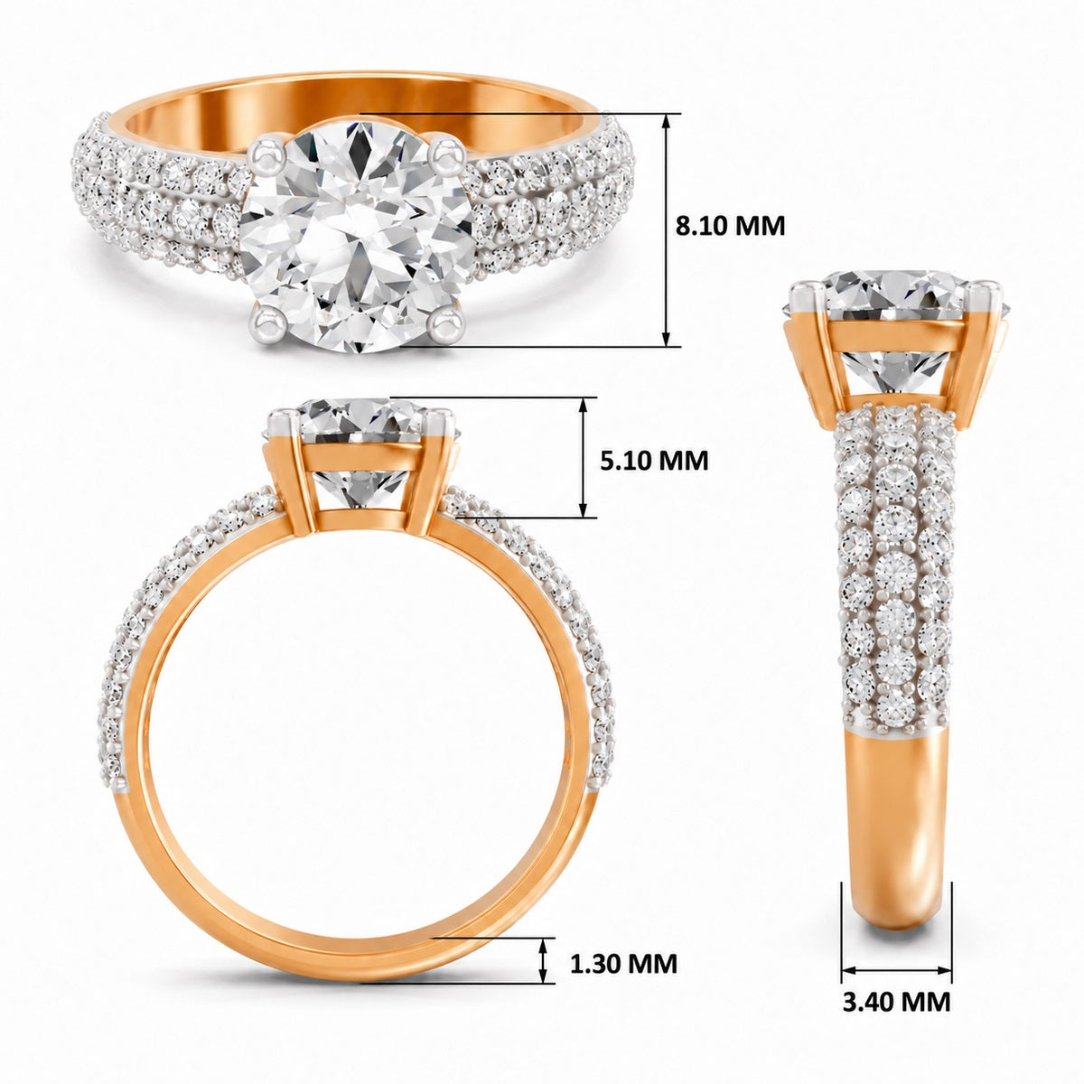 Eligia Accented Round Lab Grown Diamond Ring